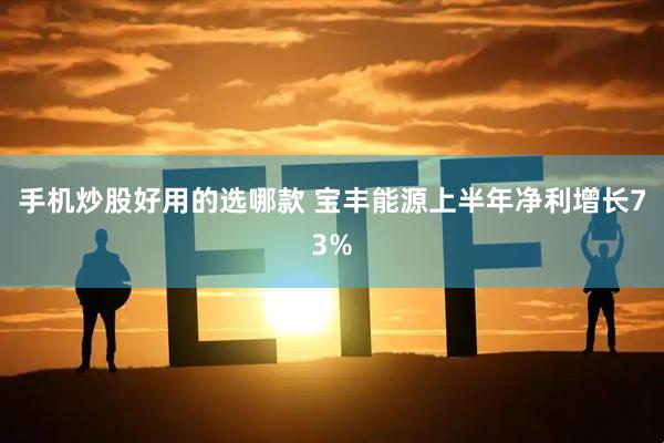 手机炒股好用的选哪款 宝丰能源上半年净利增长73%